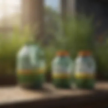 Variety of Herbicides Available Different types of herbicides in containers