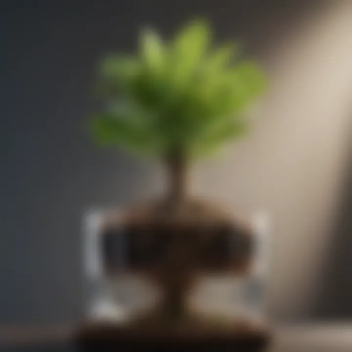 Illustration showcasing plant roots in a nutrient-rich solution