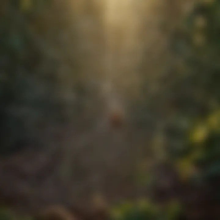 Close-up of a spider web in a natural setting