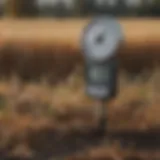 Portable wind meter in a field