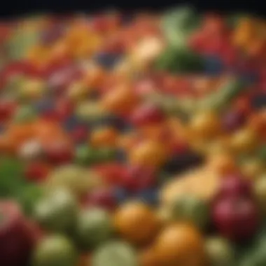 Diverse Sources of Essential Vitamins An assortment of colorful fruits and vegetables representing various vitamins