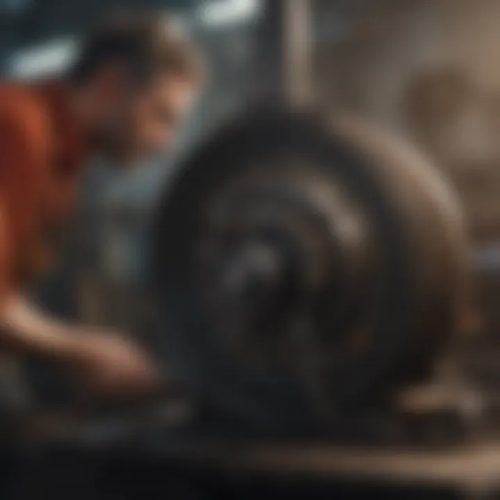 Maintenance routine being performed on a reel grinder, highlighting care techniques