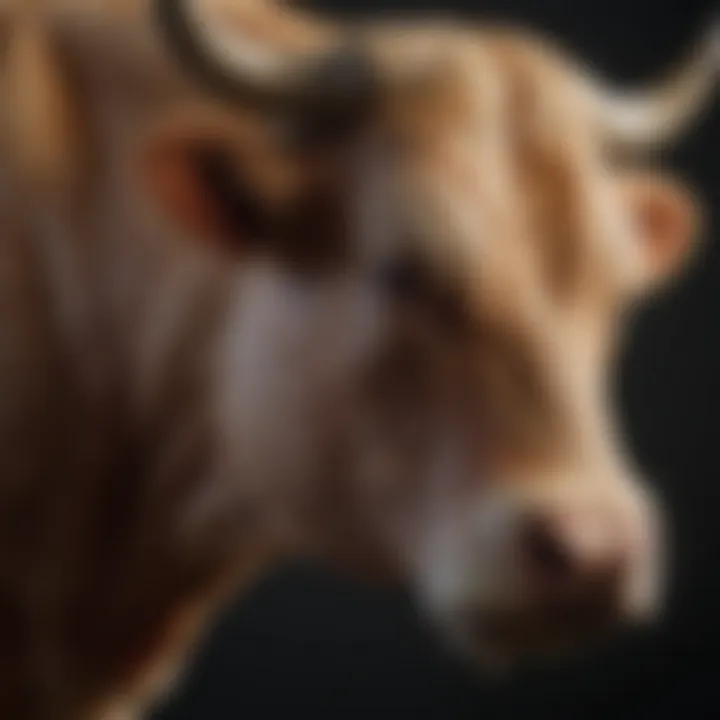 Illustration of the anatomy of a bull, highlighting areas affected by castration.