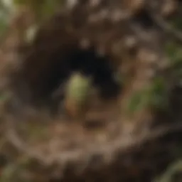 Close-up of a stink bug nest showing intricate structures