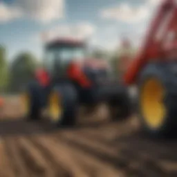 Cutting-edge agricultural machinery showcased in a field