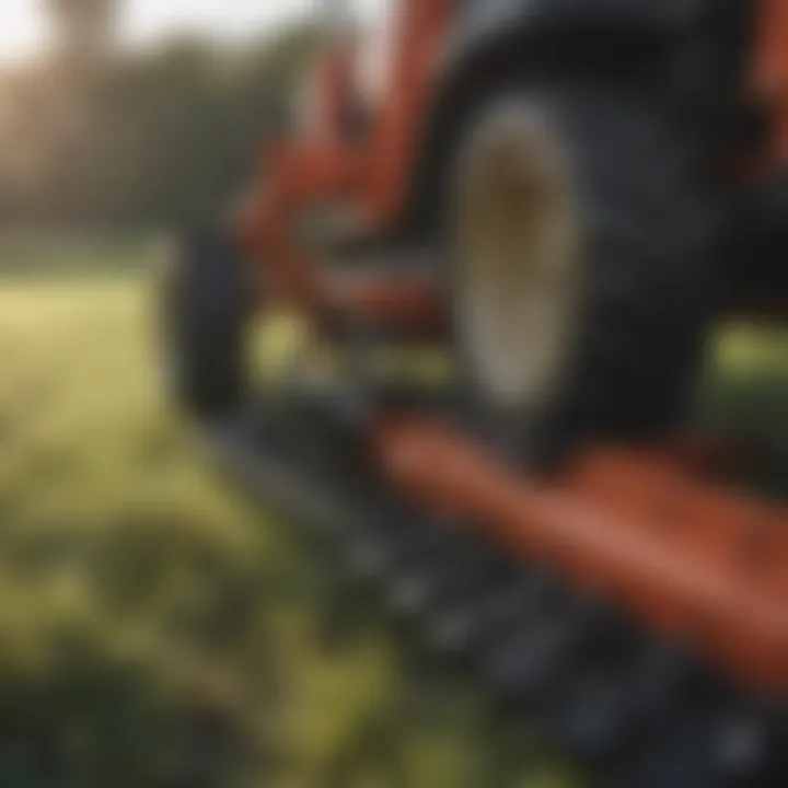 Close-up of flail mower blades demonstrating cutting mechanism