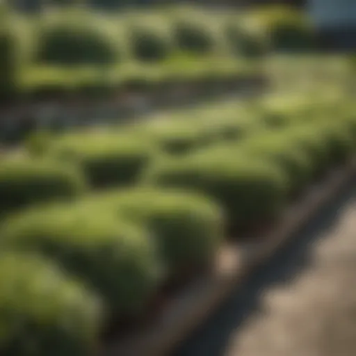 A diverse array of sod types laid out in a garden center.