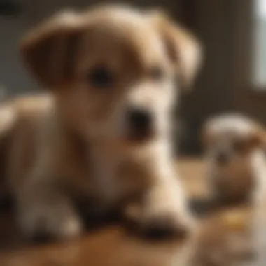 Puppy receiving post-deworming care and attention