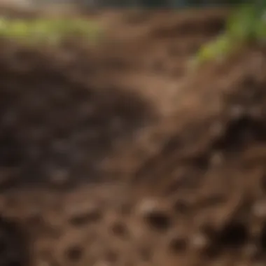 Healthy Soil Composition A close-up view of rich, healthy soil with diverse organic matter.