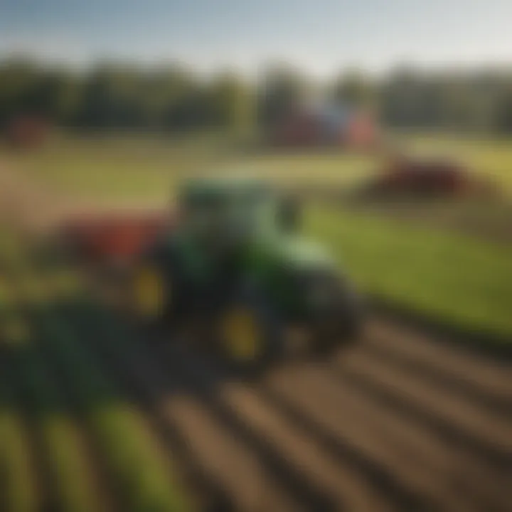Agricultural field benefiting from the use of articulating tractors