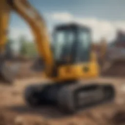 Close-up of a mini excavator rotator showcasing its intricate mechanism.