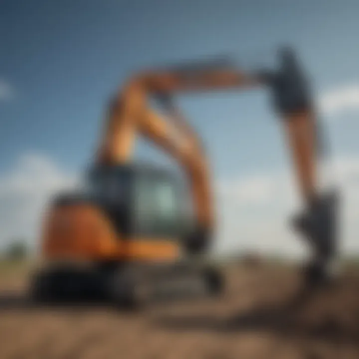 Side view of mini excavator rotator attached to machinery, emphasizing integration.