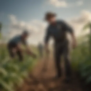 Collaboration in Agriculture Veteran teamwork in the field