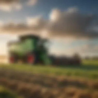 Silage Bagger at Work in the Field Silage bagger in action on a vibrant green field