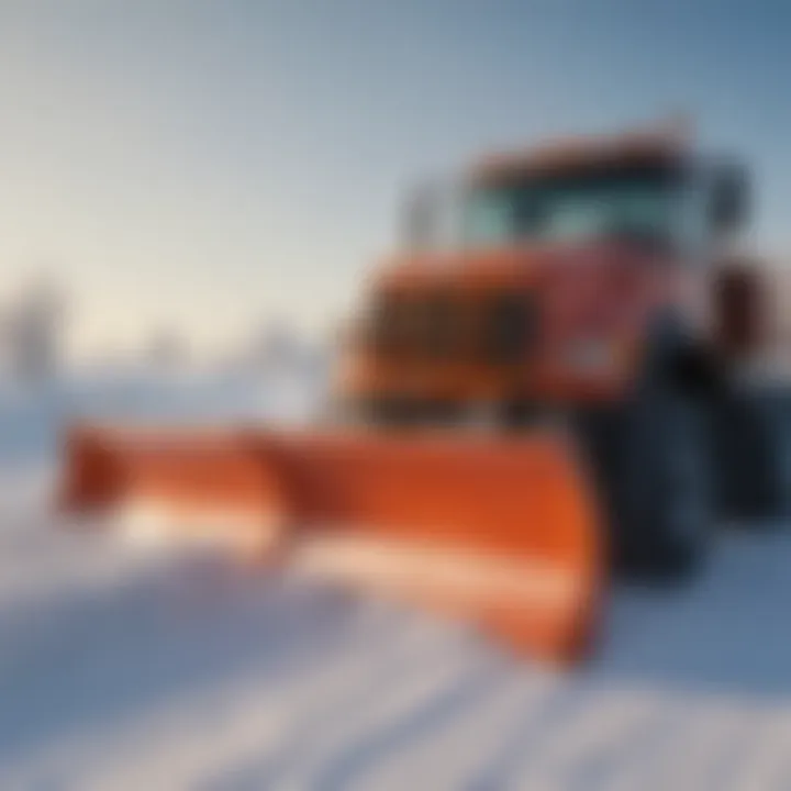 Comparison of traditional versus stand-on snow plows in a snowy landscape