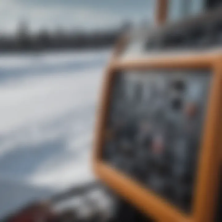 Close-up of a stand-on snow plow's control panel showcasing advanced technology