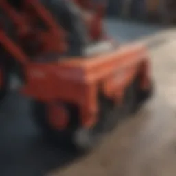 Close-up view of the Steiner Yard Sweeper's bristle mechanism