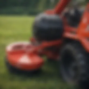 Close-up of Zetor drum mower components