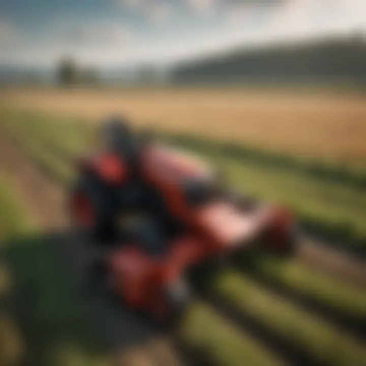 Zetor drum mower in action in a field