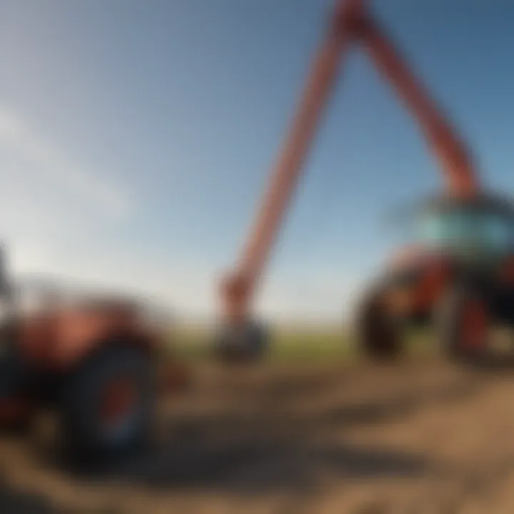 Maintenance of a tractor bucket boom pole emphasizing safety.