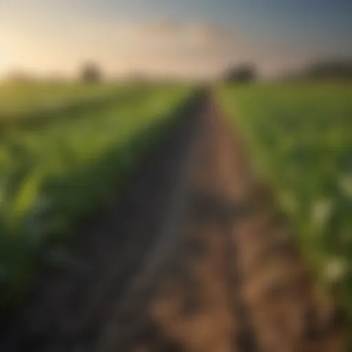 A field showcasing lush crops nourished by urea fertilizer