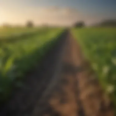 Crops Thriving with Urea Fertilizer A field showcasing lush crops nourished by urea fertilizer