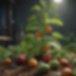 Illustration of essential vitamins impacting plant growth