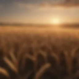 Wheat field during golden hour