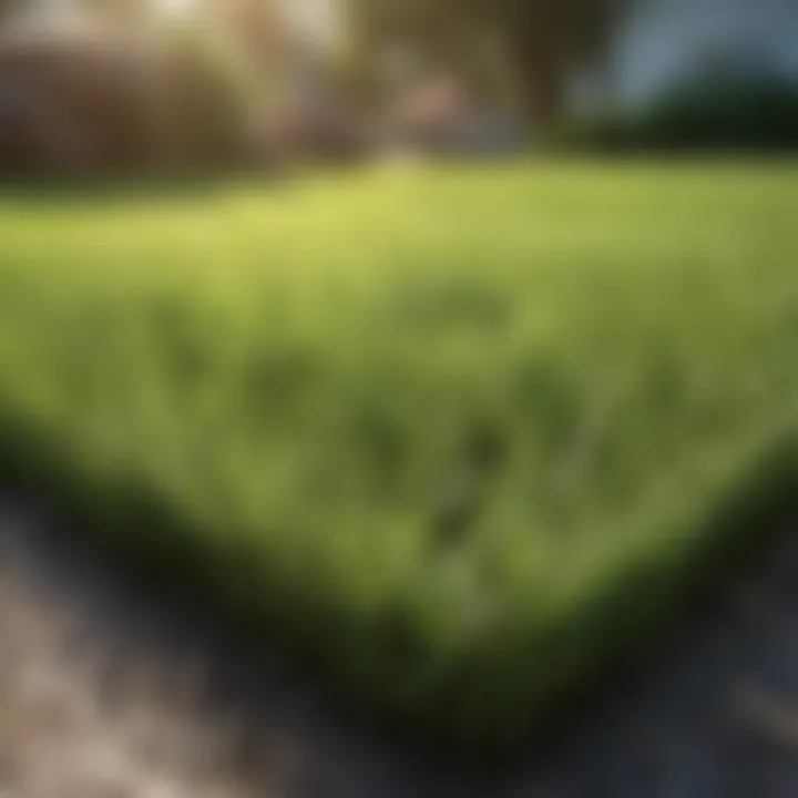 Healthy Bermuda grass lawn maintenance