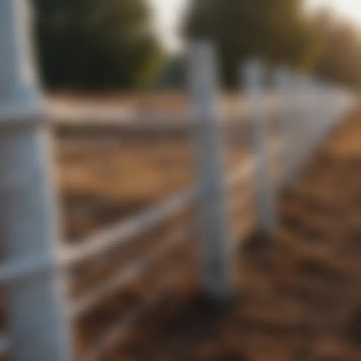 Installation of white horse fence wire with tools and materials laid out