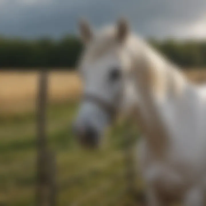 Maintenance routine for white horse fence wire in an agricultural setting