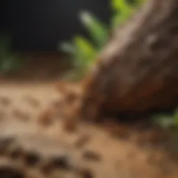 Diverse species of termites in their natural habitat