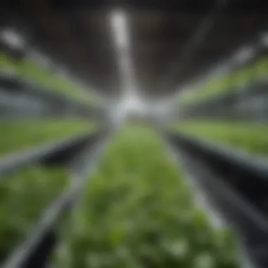 Thriving Hydroponic System Under LED Hydroponic system thriving under efficient LED lighting conditions