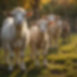 Temporary electric fence setup for goats in a pasture