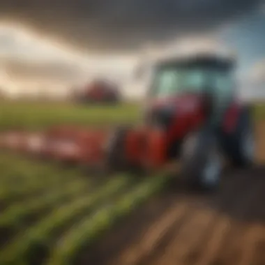 Ventrac diesel machines at work in sustainable farming practices.