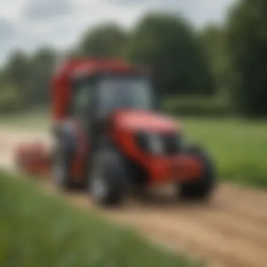 A Ventrac diesel machine demonstrating its versatility in crop management.