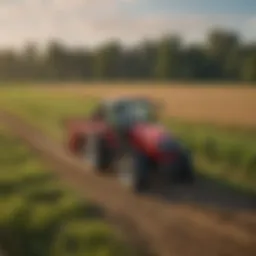 Ventrac equipment in a lush agricultural field