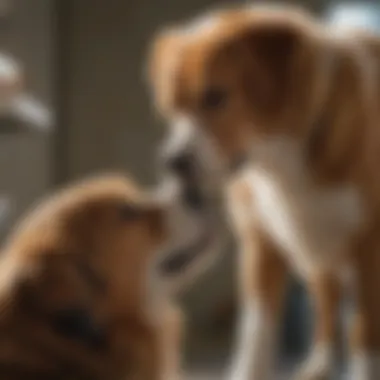 Veterinary technician providing care to a dog