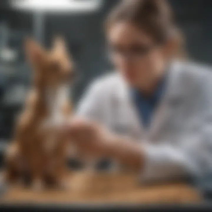 Veterinary technician conducting an examination