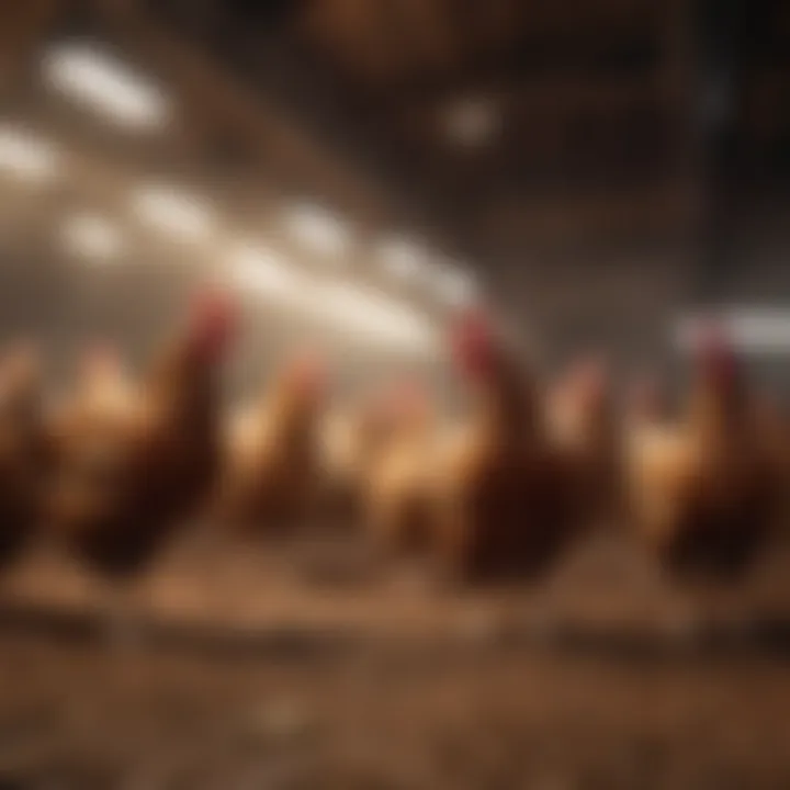 Various types of warming lights suitable for poultry