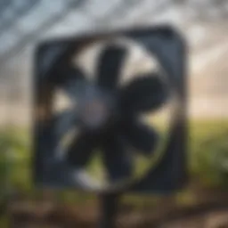 Robust wet location wall fan installed in a greenhouse
