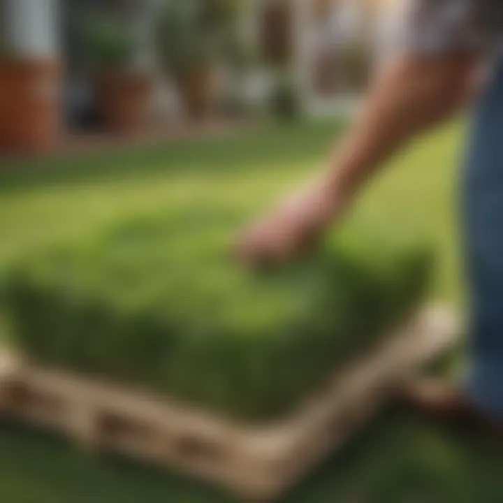 Local supplier showcasing St. Augustine grass pallets