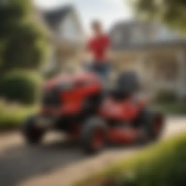 An online shopping cart filled with Troy-Bilt mower options