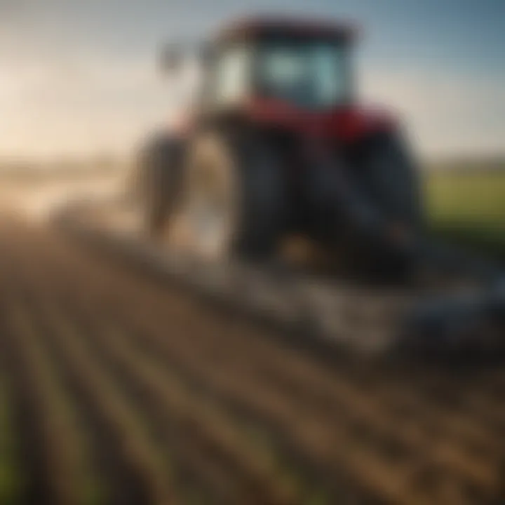 Detailed view of the Yetter sidedress coulter in action